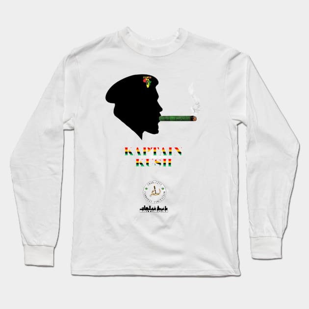 Kaptain Kush Long Sleeve T-Shirt by Crab City Cannabis Concession